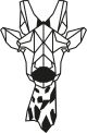 Décoration murale Filum tête de girafe L33xH50cm Métal Noir