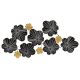 Décoration murale fleurs Tartane L125xH61,5cm Métal Noir et Or
