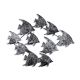 Décoration murale groupe de poissons Zancle L83xH58cm Métal Noir et Gris
