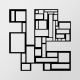 Décoration murale Lyari L50xH50cm Mosaïque géométrique Métal Noir