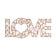 Décoration murale Maddox L50xH20cm « LOVE » géométrique Métal Cuivre