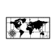 Décoration murale mappemonde points cardinaux Chyralas L121xH60cm Métal Noir
