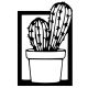 Décoration murale Puech L27xH41cm Cactus dans un pot Métal Noir