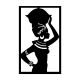Décoration murale Puech L35xH56cm Femme africaine Métal Noir