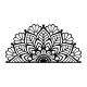 Décoration murale Skyler L117xH59cm demi mandala rosace feuilles Métal Noir