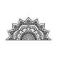 Décoration murale Skyler L118xH59cm demi mandala perles feuilles Métal Noir