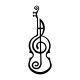 Décoration murale violon clé de sol Korsakov L29xH84cm Métal Noir