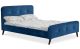 Lit scandinave avec tête de lit et sommier 140 x 190cm Delano Velours Bleu 