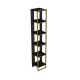 Ensembe de 2 bibliothèques Luxoria H178,5cm Bois Noir effet marbre et Métal Or