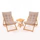 Ensemble 2 chaise de jardin et 1 table basse Purrault Bois massif clair et Tissu Marron clair
