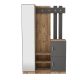 Ensemble armoire de rangement et porte manteau Laskay style scandinave en bois Chêne clair et Gris mat