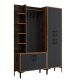 Ensemble armoire et porte manteau Vicente Bois foncé et Anthracite