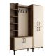 Ensemble armoire et porte manteau Vicente Bois foncé et Blanc crème