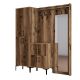 Ensemble armoire, miroir et porte manteau Shera Bois Naturel