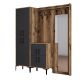 Ensemble armoire, miroir et porte manteau Shera Bois Naturel et Anthracite