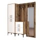 Ensemble armoire, miroir et porte manteau Shera Bois Naturel et Blanc