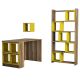 Ensemble bureau bibliothèque et étagère Officila Bois Bois et Jaune