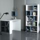 Ensemble bureau bibliothèque et étagère Officila Bois Blanc et Bleu
