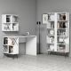 Ensemble bureau bibliothèque et étagère style industriel Officima Bois Blanc