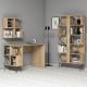 Ensemble bureau bibliothèque et étagère style industriel Officima Bois Chêne clair