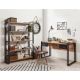 Ensemble bureau et étagère bibliothèque style industriel Officimat Bois clair