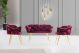 Ensemble canapé 2 places et 2 fauteuils Krogh Métal Or et Velours Bordeaux