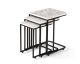 Ensemble de 3 tables basses gigognes Iton Métal Noir et Bois Effet marbre Blanc