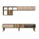 Ensemble meuble TV et étagère murale Ribera Bois Naturel et Blanc