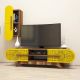 Ensemble meuble TV et étagère Valei Bois et Jaune Motif Arabesque Noir