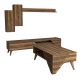 Ensemble meuble TV, étagère et table basse Forces Motif Arabesque Bois foncé