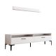 Ensembles meuble TV et étagère murale Varnus Bois Blanc et Métal Noir