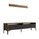 Ensembles meuble TV et étagère murale Varnus Bois Naturel et Anthracite et Métal Noir