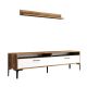 Ensembles meuble TV et étagère murale Varnus Bois Naturel et Blanc et Métal Noir