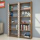 Étagère bibliothèque 2 rangées Oppidanus L124cm Bois Naturel et Blanc