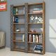 Étagère bibliothèque 2 rangées Oppidanus L124cm Bois Naturel et Calcédoine