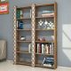 Étagère bibliothèque 2 rangées Oppidanus L124cm Bois Naturel et Blanc créme