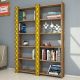Étagère bibliothèque 2 rangées Oppidanus L124cm Bois Naturel et Jaune