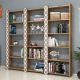 Étagère bibliothèque 3 rangées Oppidanus L184cm Bois Naturel et Blanc