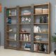 Étagère bibliothèque 3 rangées Oppidanus L184cm Bois Naturel et Calcédoine