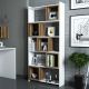 Étagère bibliothèque carrée Iussit H170 cm Mélaminé Blanc et Noyer