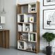 Étagère bibliothèque carrée Iussit H170 cm Mélaminé Noyer et Crème