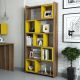 Étagère bibliothèque carrée Iussit H170 cm Mélaminé Noyer et Jaune