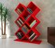 Étagère bibliothèque Cubicus H129 cm Mélaminé Rouge
