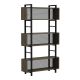 Etagère bibliothèque style industriel Mobilis L90xH160cm Bois foncé et Métal Noir