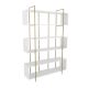Étagère bibliothèque Trahan L120cm Métal Or et Bois blanc