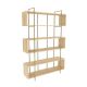 Étagère bibliothèque Trahan L120cm Métal Or et Bois Chêne clair