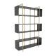 Étagère bibliothèque Trahan L120cm Métal Or et Bois Anthracite