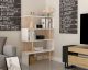 Étagère bibliothèque Usu L91,5cm Bois Blanc et Métal Or