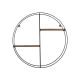 Étagère murale 2 tablettes circulaire Laudatur Ø60cm Bois massif Naturel et Métal Noir