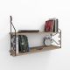 Étagère murale 2 tablettes Mitchell L72xH51cm Métal Noir et Bois clair
